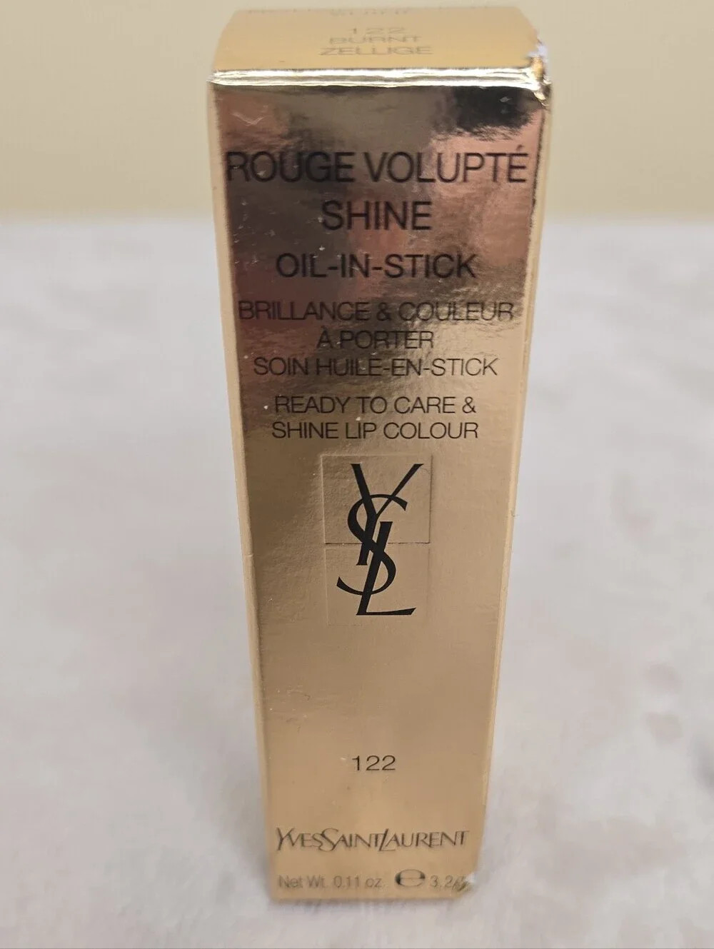 BURNT ZELLIGE 122 Yves Saint Laurent YSL Rouge Volupté Shine Oil-In-stick